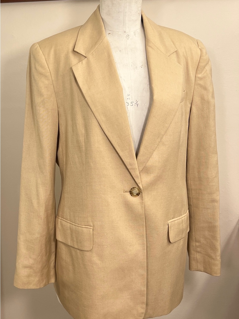 Talbots Tan Single-Button Tailored Blazer